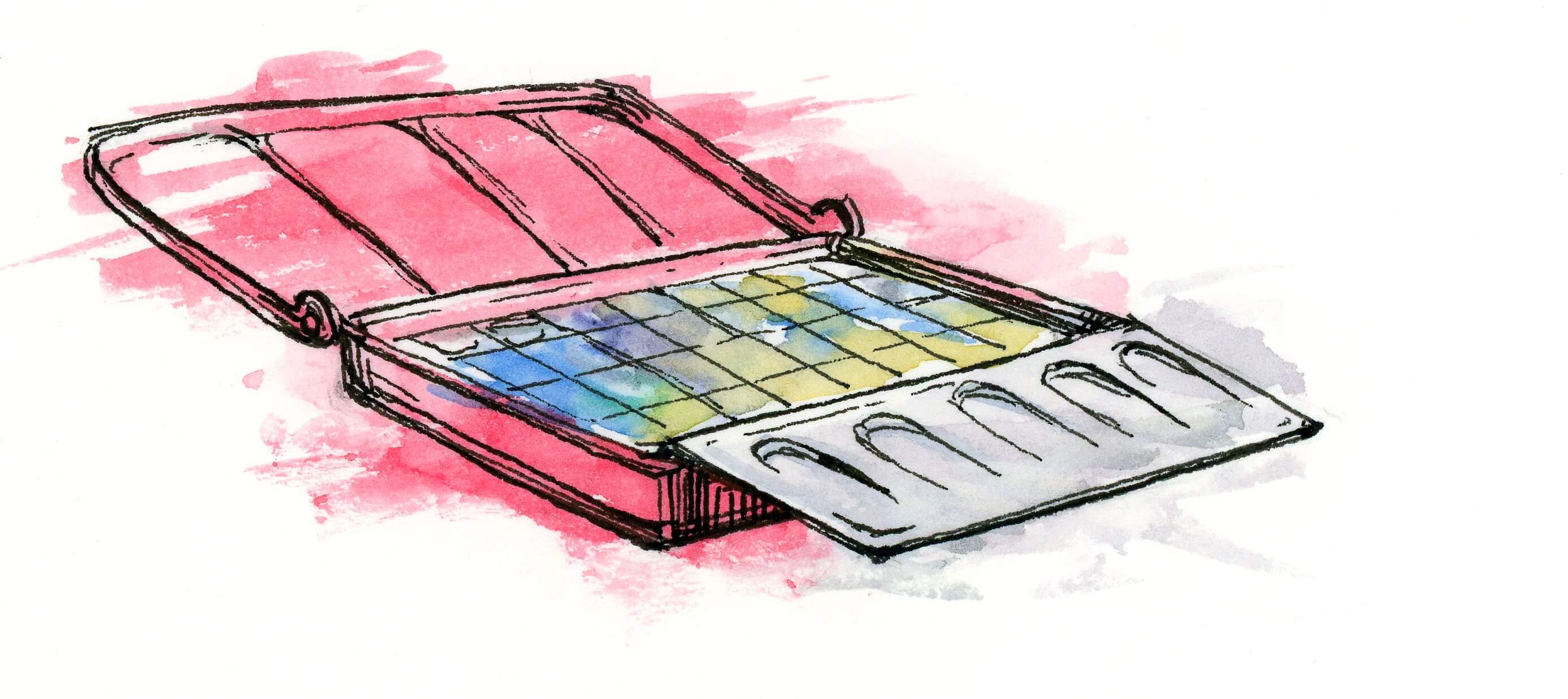 Кейс рекламного ролика пенала для акварельных красок Simple