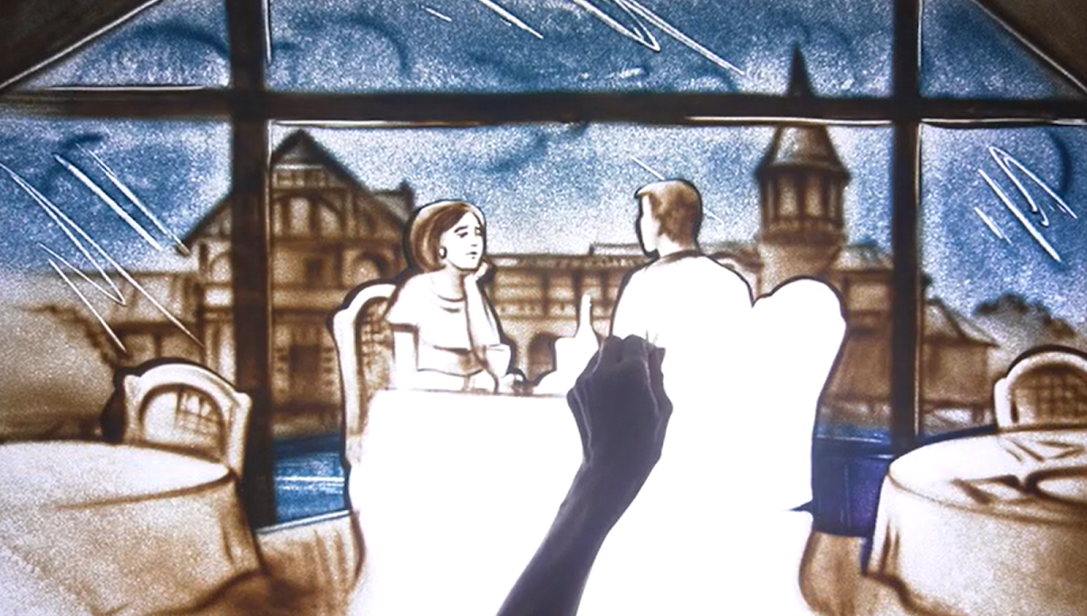 Песочная анимация для семейного видео